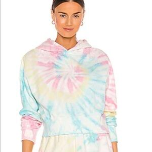 Revolve Dannijo Rainbow Tie-Dye Hoodie Size Medium